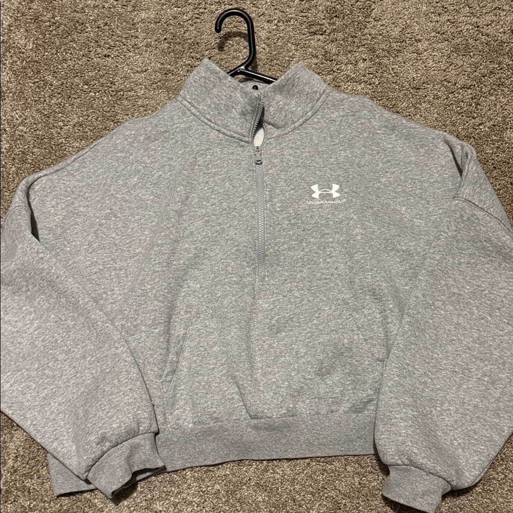 Under Armour Heather Gray Half-Zip Sweatshirt